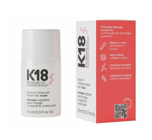 K18 HAIR Leave - In Molecular Repair Hair Mask 15ml - Flu Hair and Make - up